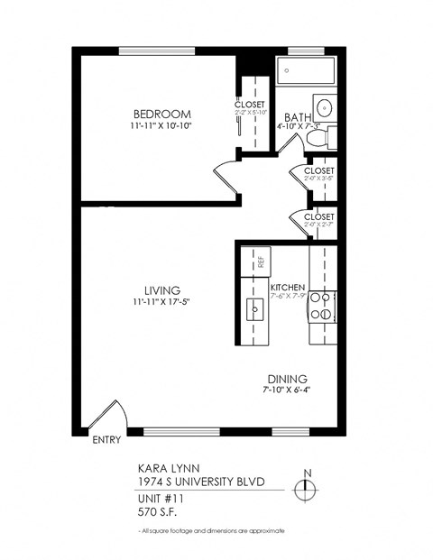 a floor plan of a 1 bedroom floor plan